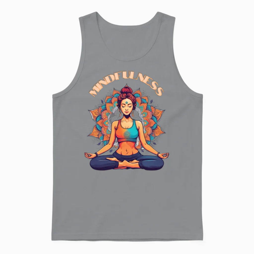 'mindfulness' Yoga Meditation Gd Unisex Tank Top in Sport Grey