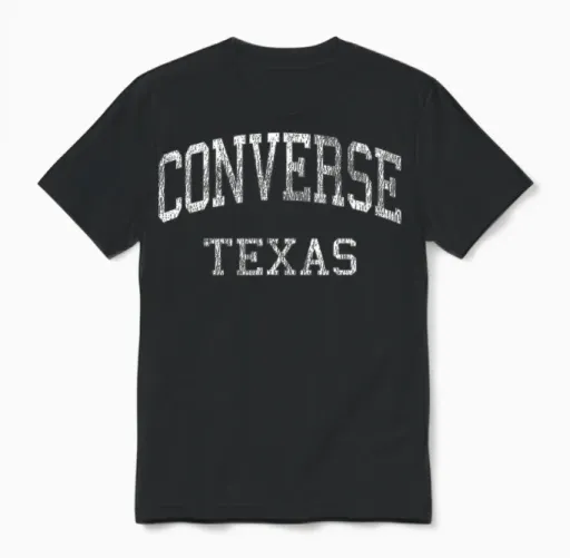 Converse Texas Tx Sportdesign Im Vintage-Stil Unisex T-Shirt in Black