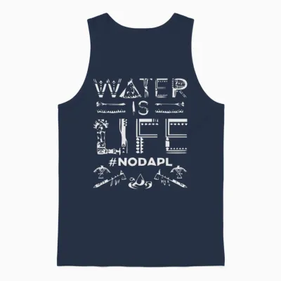 Water Is Life #nodapl Unisex Tank Top - Navy