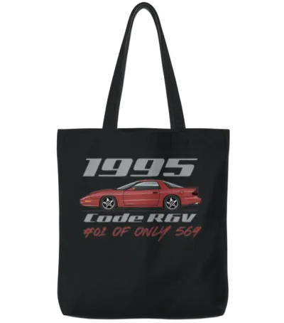 Code Medium Red Tote Bags - Black