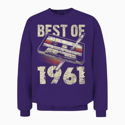 Best of 1961, Audio Kassette, 65. Geburtstag, 65 Jahre Alt Unisex Sweatshirt - Purple