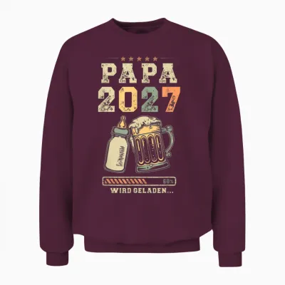 Bald Papa 2027 Werdender Papa Babyflasche Und Krug Unisex Sweatshirt - Maroon