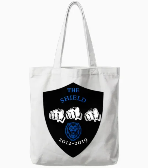 The Shield Tote Bags in White