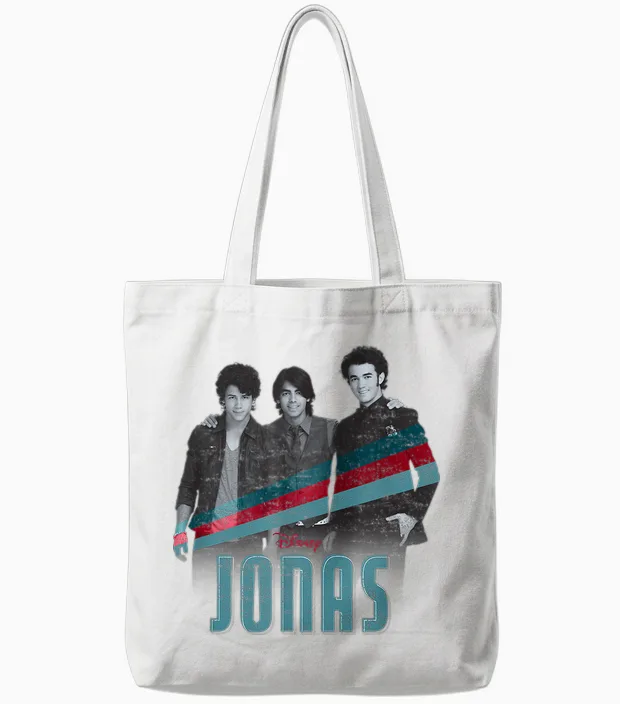 Disney Channel Jonas Nick Joe and Kevin Tote Bags in White