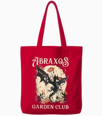 Abraxos Flower Garden Club Flower Shirt, Fantasy Book Lover Tote Bags - Red
