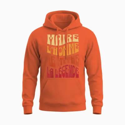 Mayor Man the Myth the Legend Gift Idea Member Town Hall Unisex Hoodie - Orange