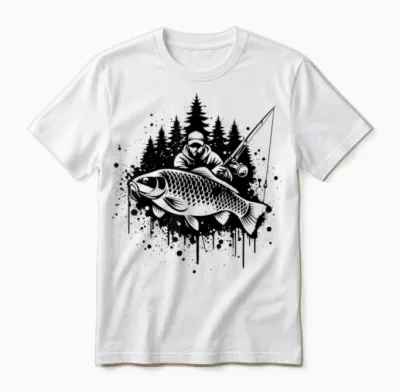 Carp Fisherman Shirt Fisherman Boy Fish Carp Fishing T-Shirt, Grey, S Unisex T-Shirt - White