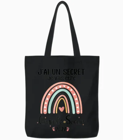 Femme Grande Soeur 2027 J'ai Un Secret Je Vais Etre Grande Soeur Tote Bags - Black