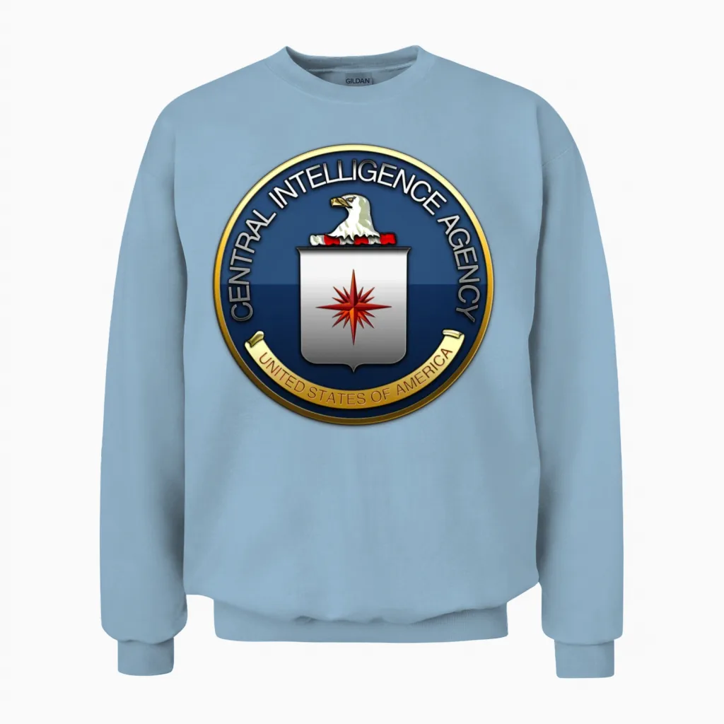 Central Intelligence Agency (cia) Unisex Sweatshirt in Light Blue