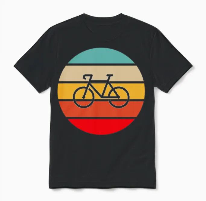 Bicycle Retro Unisex T-Shirt in Black
