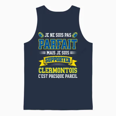 Pas Parfait Supporter Rugby Humour Clermont-Ferrand Rugbyman Unisex Tank Top - Navy