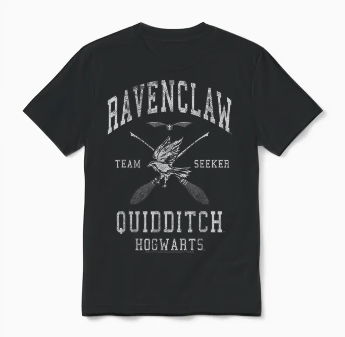 Harry Potter Ravenclaw Team Seeker Hogwarts Quidditch,short Sleeve Unisex T-Shirt in Black