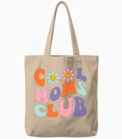 Cool Moms Club New Mom Pregnancy Baby Shower Tote Bags - Natural