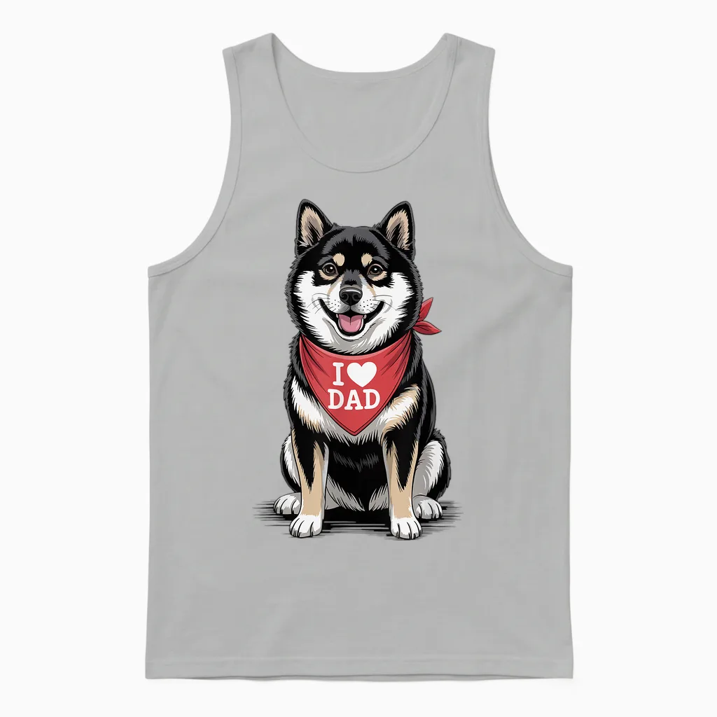 Ich Liebe Papa Shiba Inu Lover Hund/vatertag Unisex Tank Top in Ash