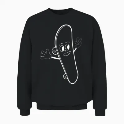Funny Skateboard Funny Skateboarding Unisex Sweatshirt - Black
