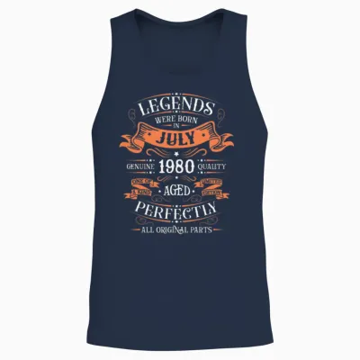 Anniversary in July 1980 Unisex Tank Top - Navy