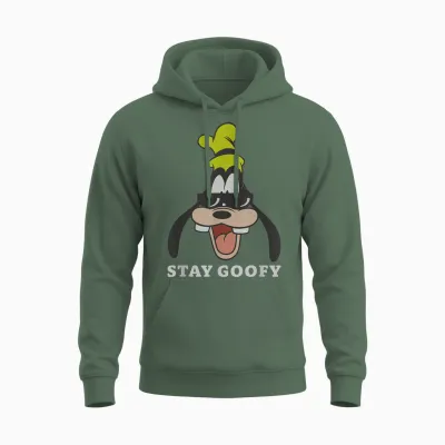 Disney Mickey and Friends Retro Stay Goofy Big Vintage Unisex Hoodie - Military Green