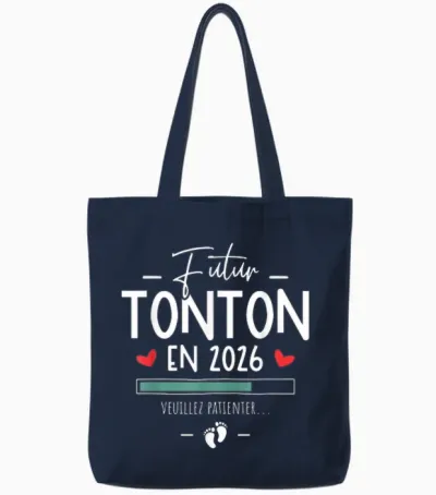You Will Be Future Tonton 2026 Announcement Pregnancy Tonton Tote Bags - Navy