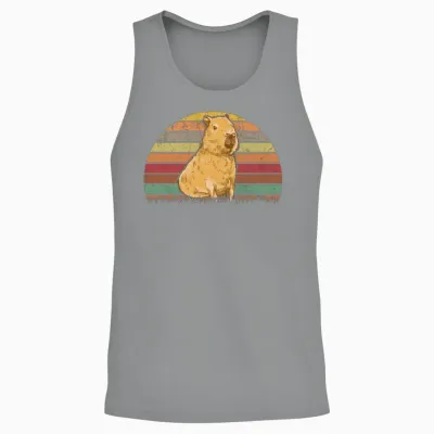 Capybara Retro Vintage Unisex Tank Top - Sport Grey