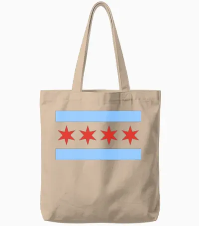 Chicago Flag Classic City of Chicago Tote Bags - Natural