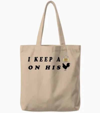 I Keep Him Locked Funny Couple,girlfriend Tote Bags - Natural