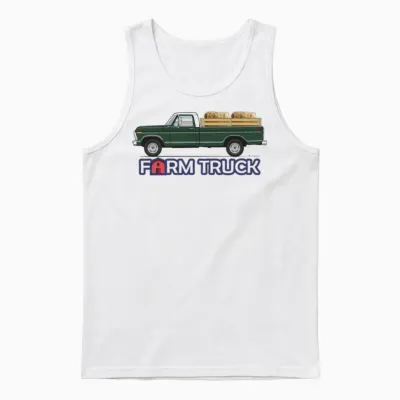 Farm Truck Mallard Green Unisex Tank Top - White