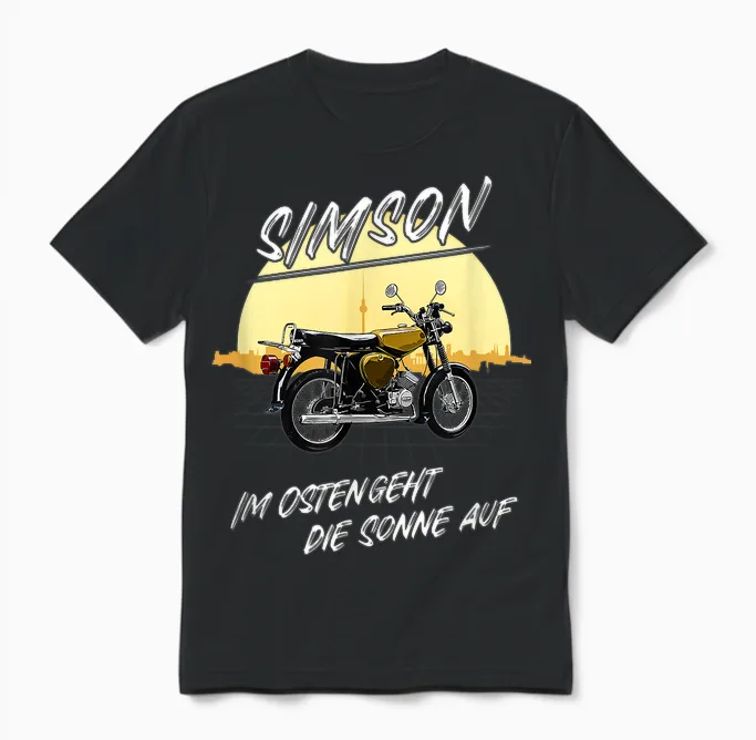 Simson Im Osten Geht Die Sonne Auf T-Shirt, Black Unisex T-Shirt in Black