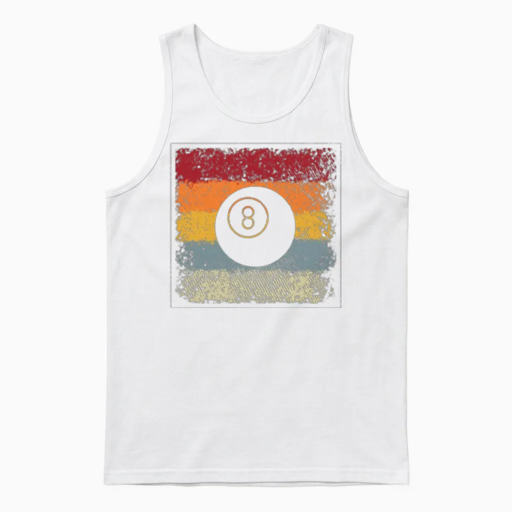 Billiards Retro Unisex Tank Top in White