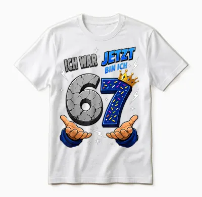 Ich War 6 Jetzt Bin Ich 7 Lustiges 7 Geburtstag 67 Kinder Unisex T-Shirt - White