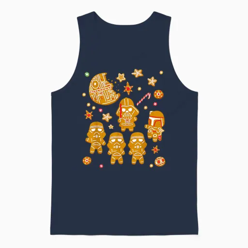 Star Wars Gingerbread Cookies Galactic Empire Holiday Unisex Tank Top in Navy