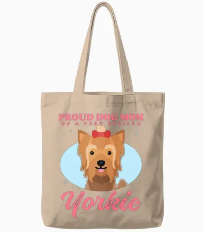 Yorkshire Terrier Dog Mom Yorkie Dogs Tote Bags - Natural