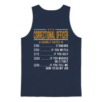 Correctional Officer Hourly Rates Unisex Tank Top - Navy – 1