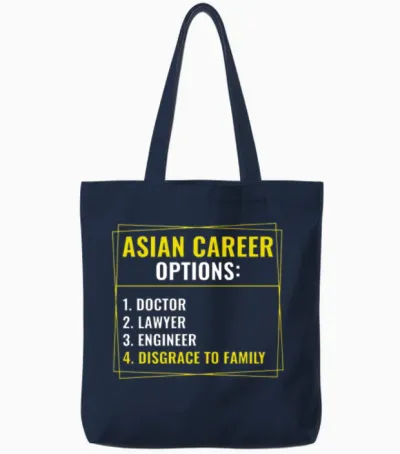 Funny Asian Career Options Joke Sarcastic Tote Bags - Navy