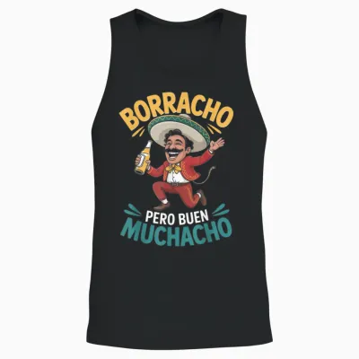 Borracho Pero Buen Muchacho Mexiko Lustiges Mexikanisches Trinken Unisex Tank Top - Black