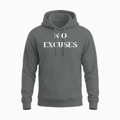No Excuses Unisex Hoodie - Graphite Heather