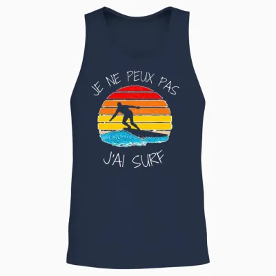 Je Ne Peux Pas J'ai Surf Pour Surfer Homme Femme Enfant Girl T-Shirt Haut De Gamme Unisex Tank Top - Navy