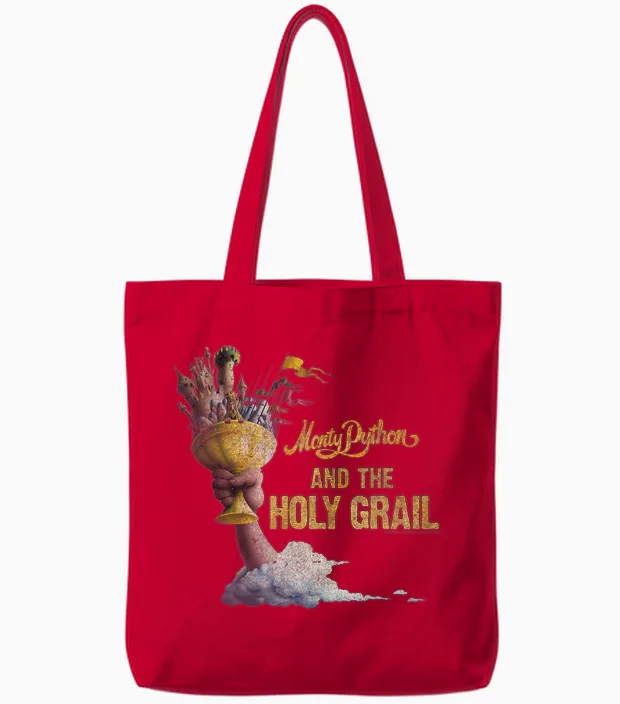 Monty Python Holy Grail Flying Cup Art Tote Bags in Red