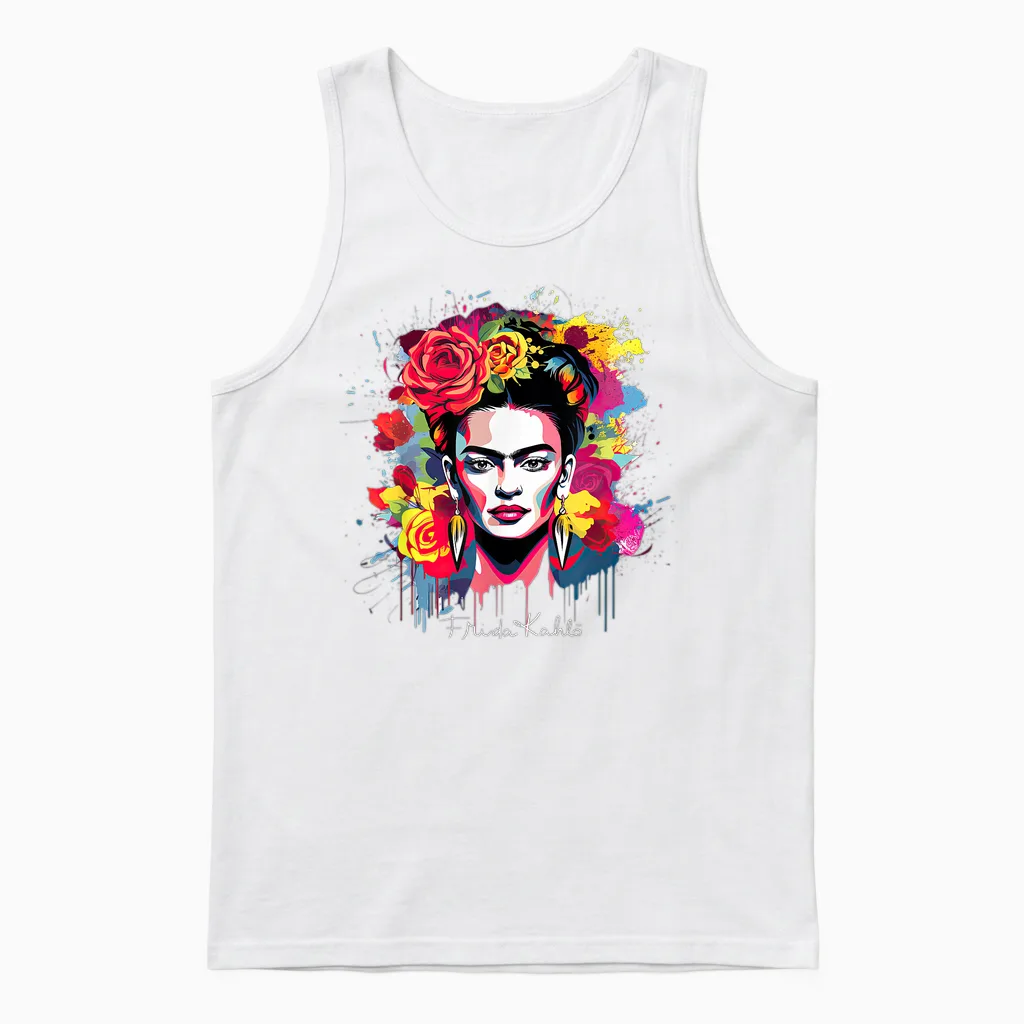 Frida Kahlo - Variety of Items T-Shirt, Black Unisex Tank Top in White