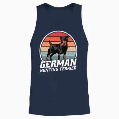 German Jagdterrier Retro Unisex Tank Top - Navy