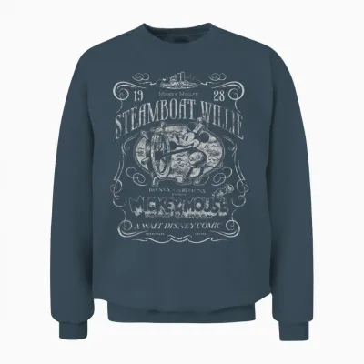 Disney 100 Mickey Mouse Steamboat Willie Poster Homage D100 Unisex Sweatshirt - Dark Heather