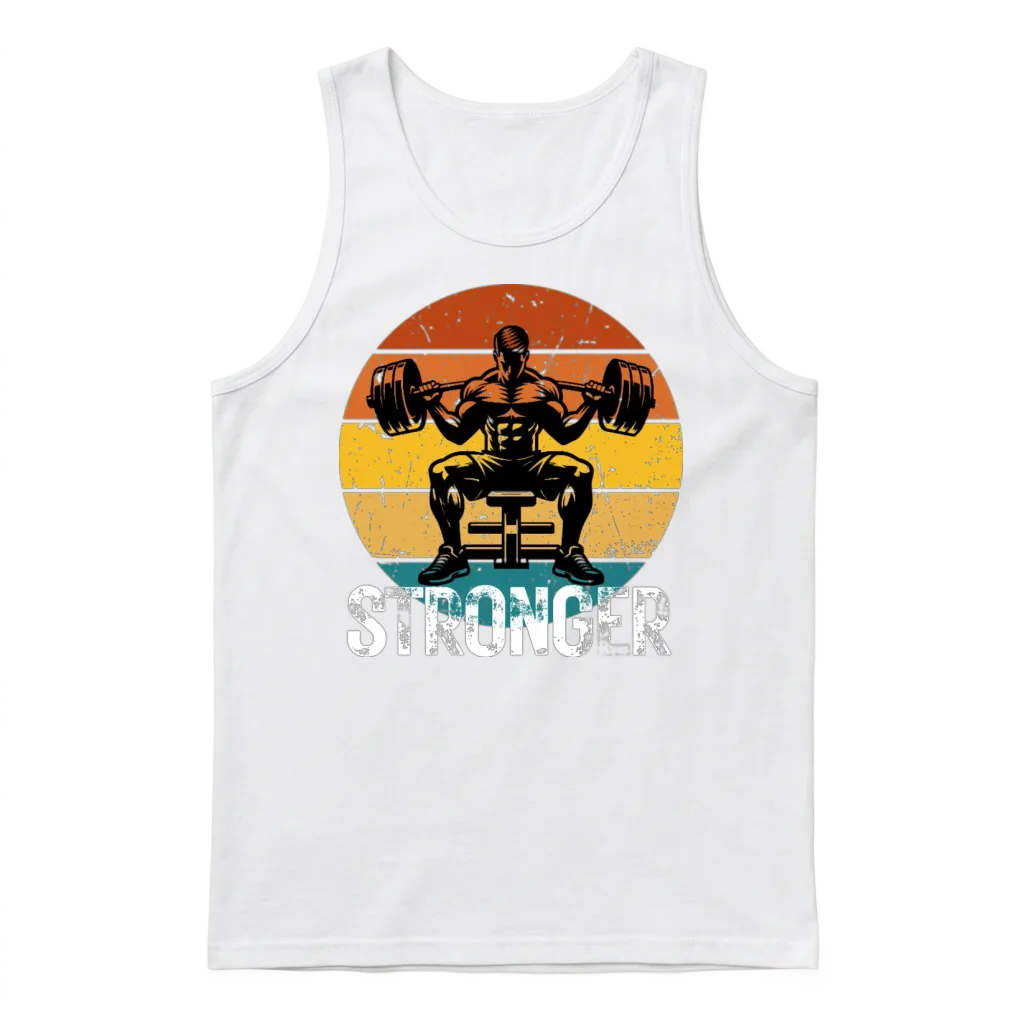 Retro Strongman Lift Unisex Tank Top - White