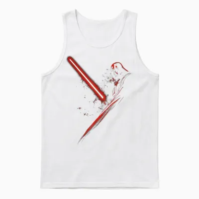 Starwars Darth Vader Lightsaber Unisex Tank Top - White
