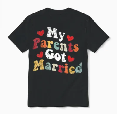 Meine Eltern Haben Geheiratet, Hochzeit, Verlobung, Verlobtes Paar Unisex T-Shirt - Black