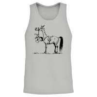 Stubborn Pony Thelwell Cartoon Unisex Tank Top - Ash – 2