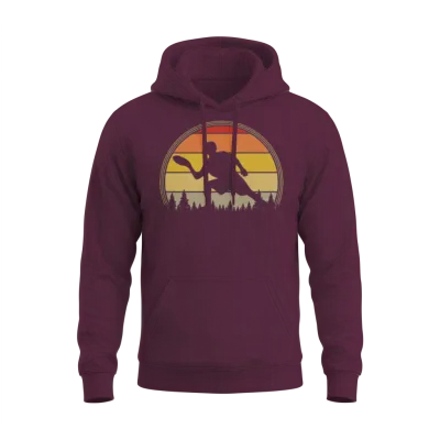 Retro Disc Golf Unisex Hoodie - Maroon