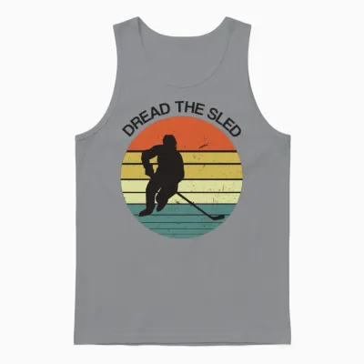 Hockey Retro Distressed Style Unisex Tank Top - Sport Grey