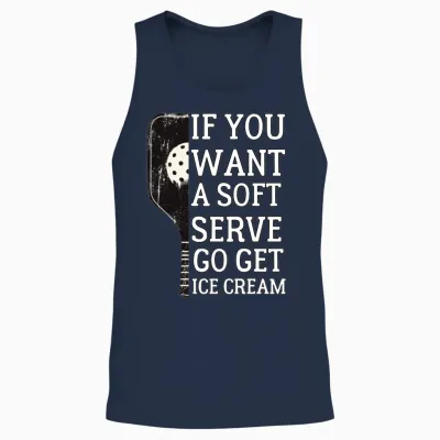Funny Vintage Pickleball Unisex Tank Top - Navy