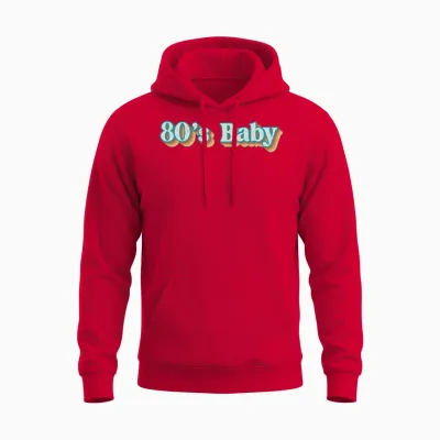 Retro Style 80's Unisex Hoodie - Red