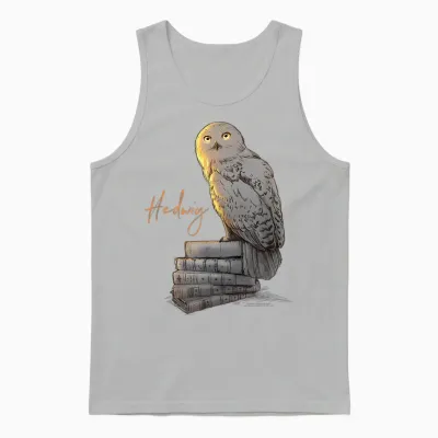 Harry Potter Hedwig Books Painted T-Shirt, Black Unisex Tank Top - Ash