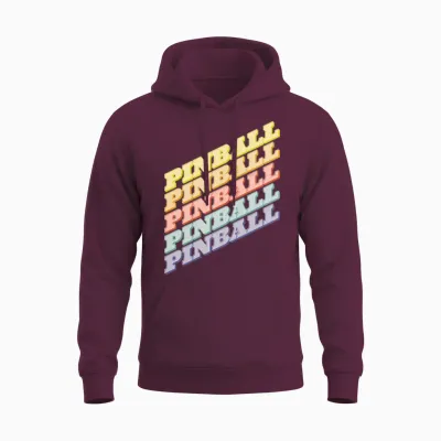 Pinball Retro Typography Dign Unisex Hoodie - Maroon